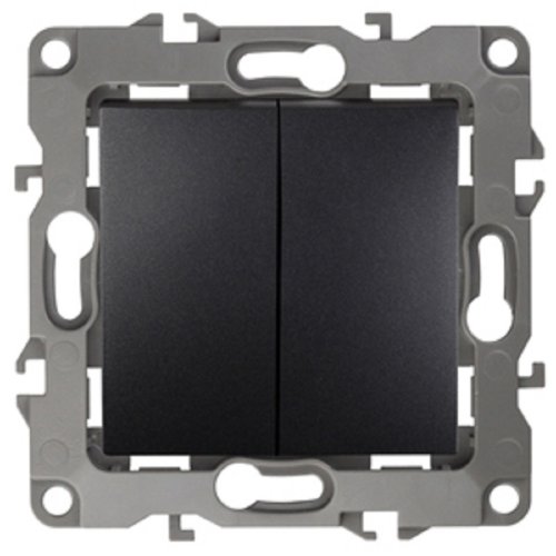 Выключатель без рамки Эра S12 2-кл 10А антрацит картинка